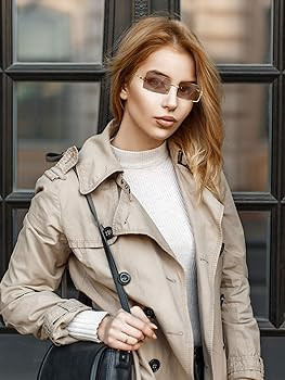 3 Pairs Rimless Rectangle Sunglasses Tinted Frameless Eyewear Vintage Transparent Rectangle Y2K G... | Amazon (US)