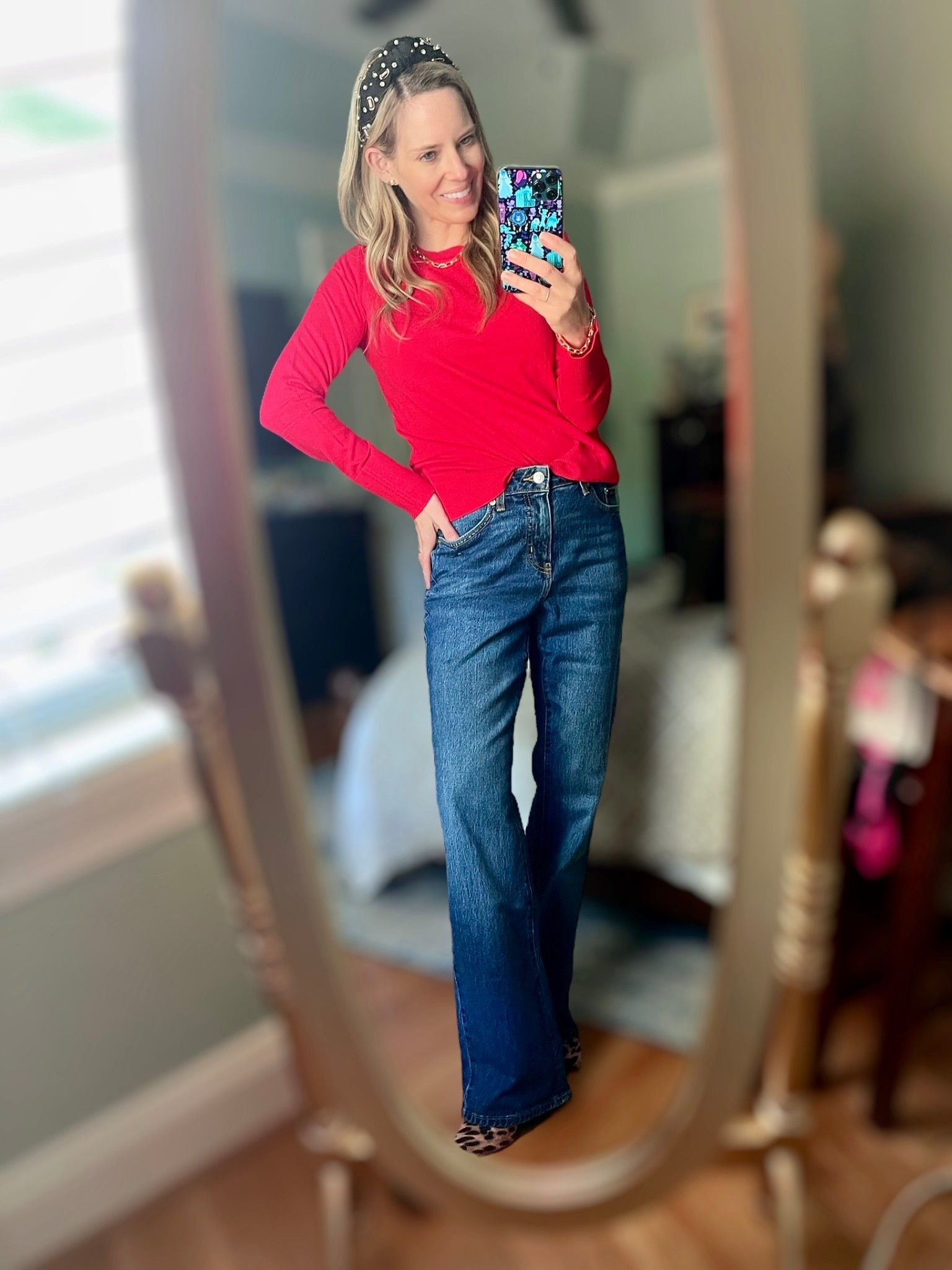 ❤️ Effortless, classic, and budget-friendly! This bright red Walmart sweater is the perfect pop of color for fall and holiday outfits—soft, versatile, and under $20. I paired it with Free Assembly mid-rise jeans for a flattering fit that’s comfy enough for all-day wear. 👖✨

To keep it playful, I added leopard heels (always a chic neutral 🐆), plus a pearl-embellished headband that gives the look a fun, preppy twist. My jewelry stack includes the Ahava Zodiac Tennis Bracelet and everyday Abbott Lyon watch for timeless sparkle.

This is an easy, polished outfit formula you can wear to dinner, casual Fridays, or holiday gatherings. Affordable, stylish, and put together in minutes! 🎄🍷

⸻

Walmart sweater outfit, red sweater fall outfit, holiday outfit ideas 2025, affordable Walmart fashion, Free Assembly jeans outfit, leopard heels outfit, pearl headband accessory, Ahava Zodiac Tennis Bracelet, Abbott Lyon watch, classic preppy outfit, casual chic fall style


#LTKOver40 #LTKFindsUnder50 #LTKFindsUnder100