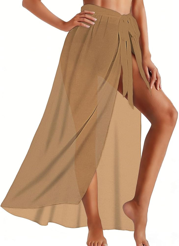 CHICGAL Sarong Wraps for Women Long Bathing Suit Cover Up Beach Tie Swimwear Summer Bikini Swimsu... | Amazon (US)