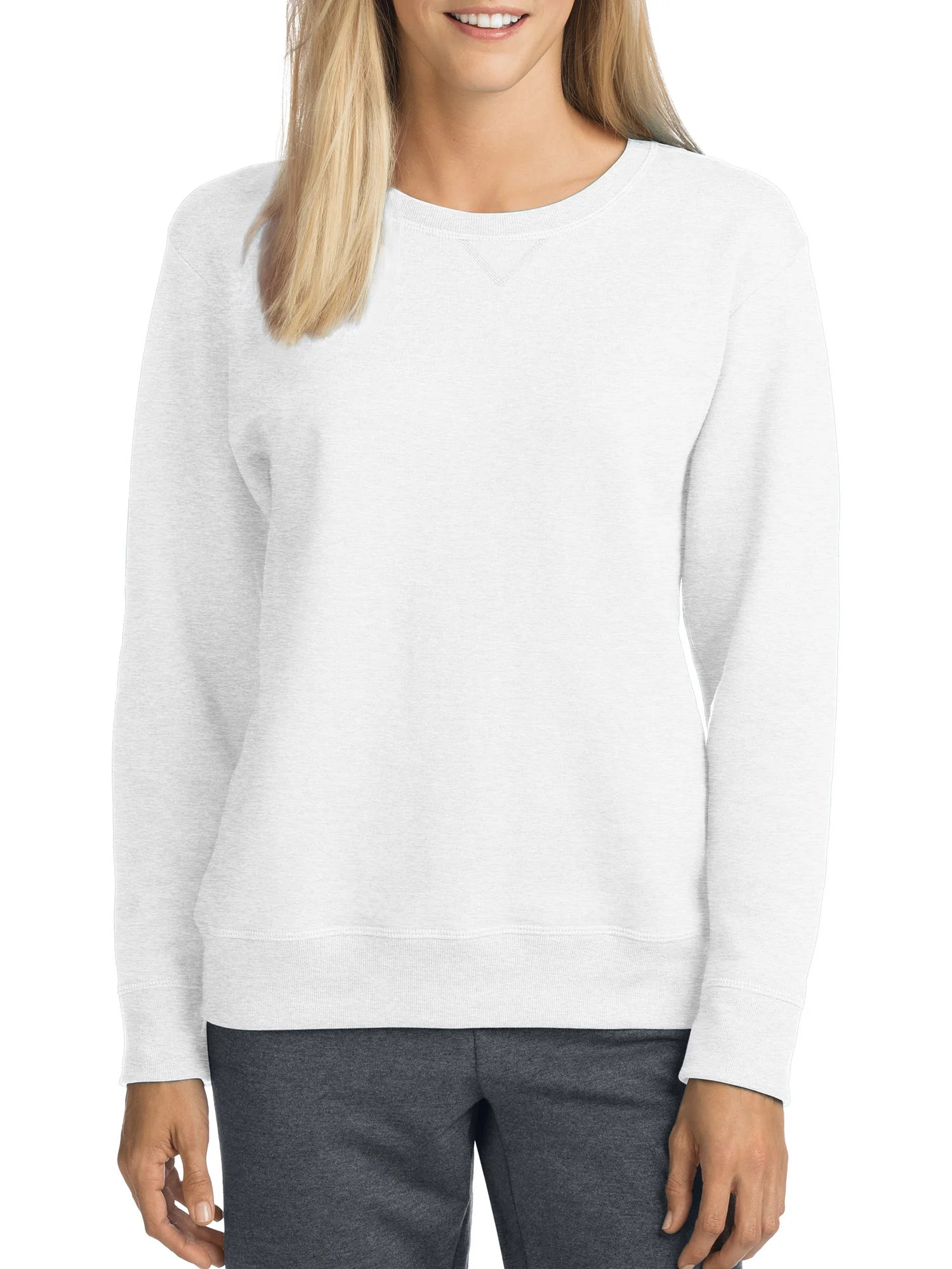Hanes Womens V-Notch Pullover Fleece Sweatshirt | Walmart (US)