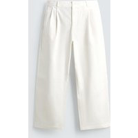 Zara - Pleated Wide Fit Pants - Ecru - 31 (Us 31) - Man | Zara US