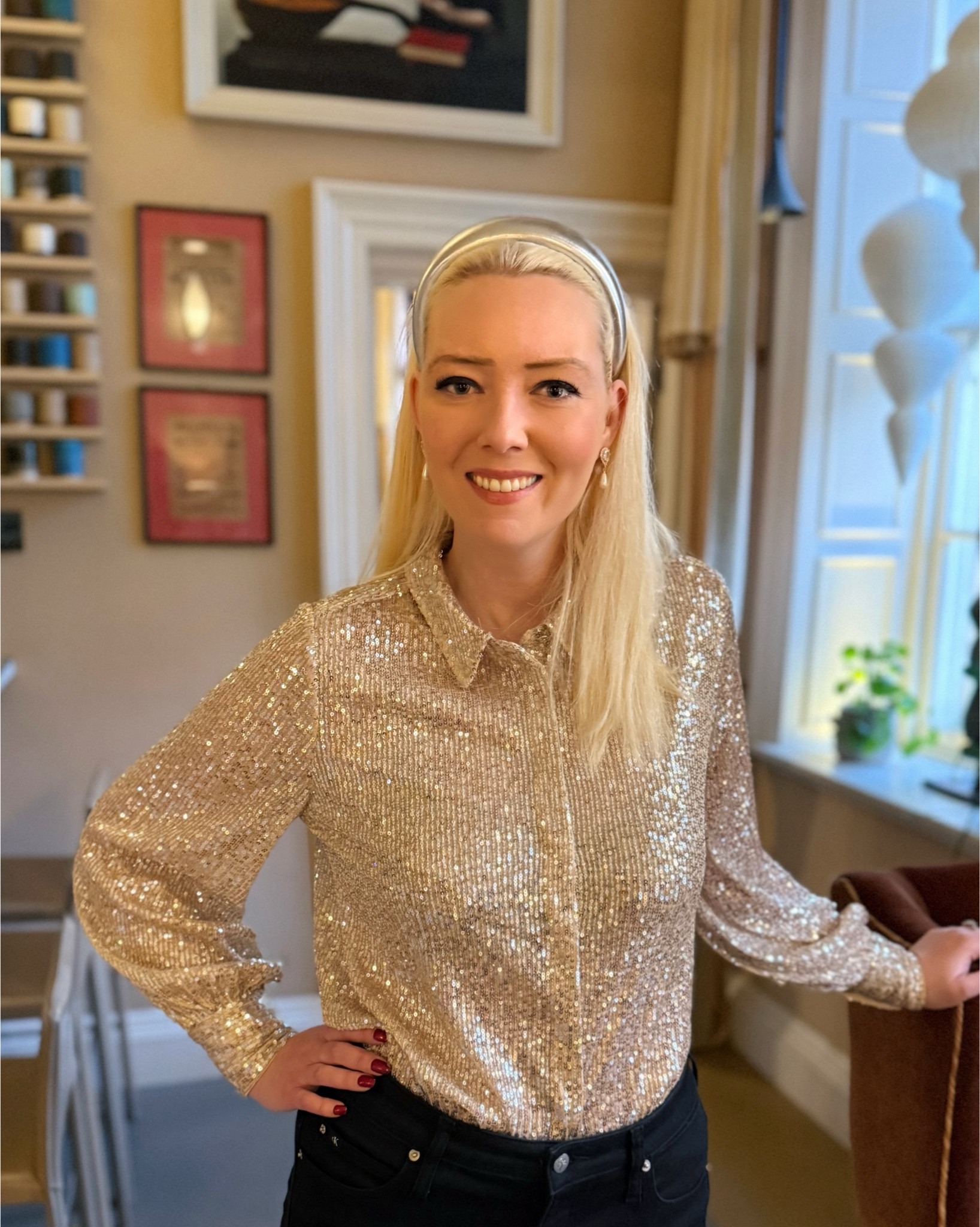 Jeans and sequins! As it’s the final weekend before Christmas, even a jeans outfit demands sparkles ✨ 

Silver Sequin Shirt - Phase Eight
Silver Headband - H&M
Black Skinny Jeans - Calvin Klein
Black Patent Ankle Boots - Russell & Bromley
Crystal Drop Earrings - Jon Richard 

#LTKeurope #LTKwinter #LTKfestive