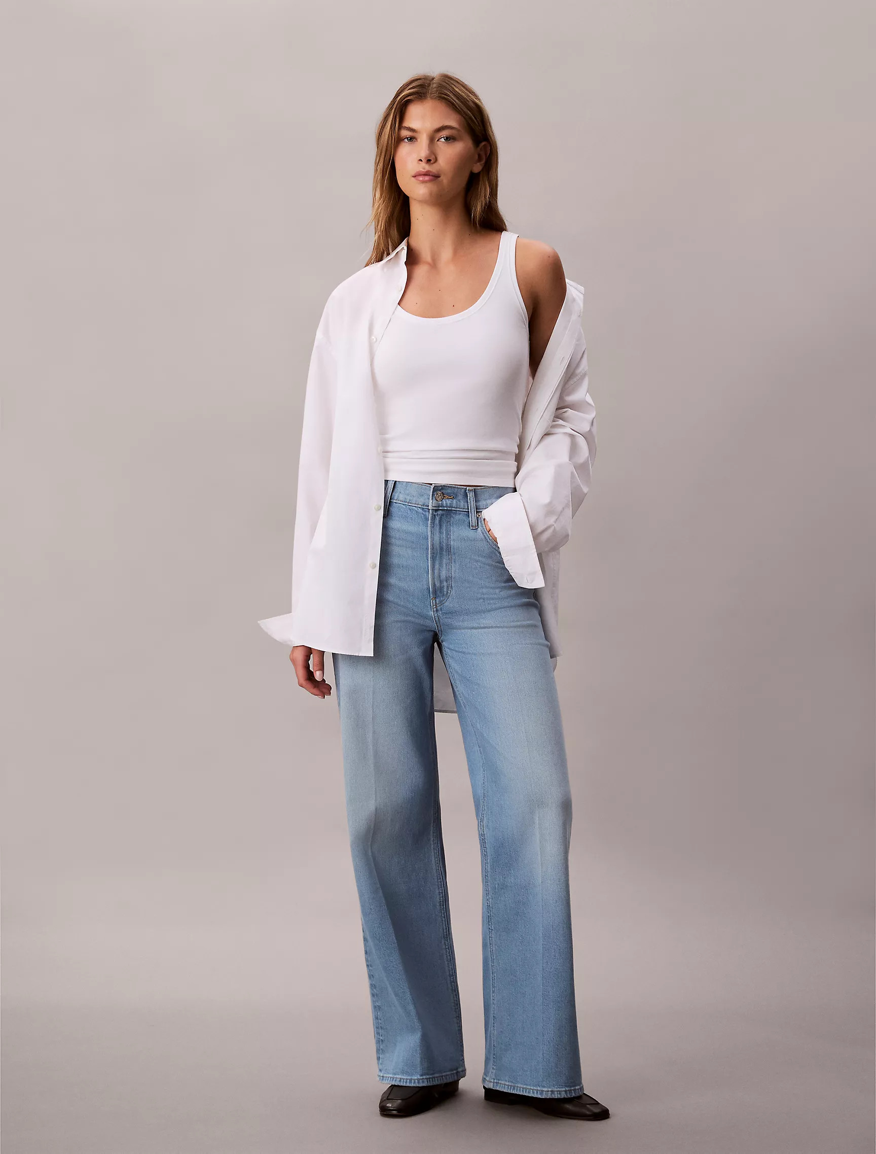 Ultra High Rise Wide Leg Fit Jeans | Calvin Klein | Calvin Klein (US)