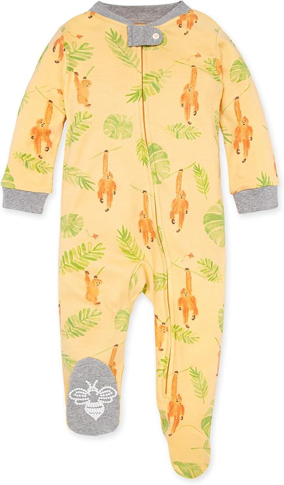 Burt's Bees Baby Boys' Sleep and Play PJs, 100% Organic Cotton One-Piece Romper Jumpsuit Zip Fron... | Amazon (US)