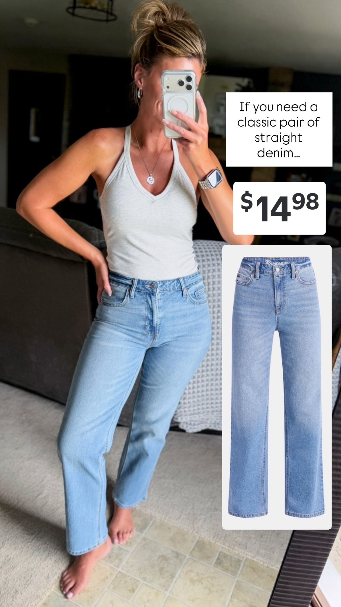 Classic straight leg jeans less than $15!!
Wearing size 8 full length

#LTKSeasonal #LTKOver40