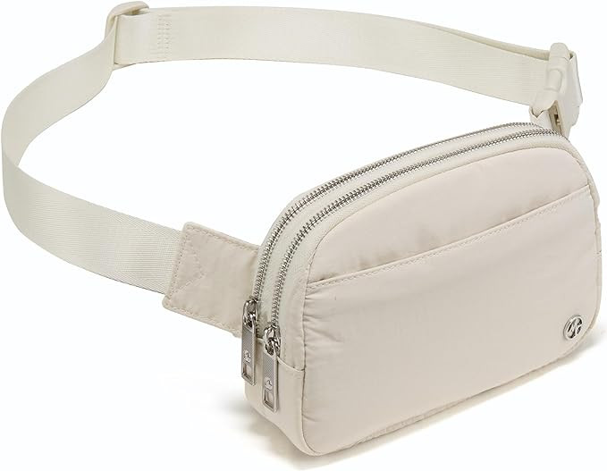 Pander Everywhere Belt Bag for Women, 5 Zipper Pockets Nylon Crossbody Fanny Pack Purse (White Op... | Amazon (US)
