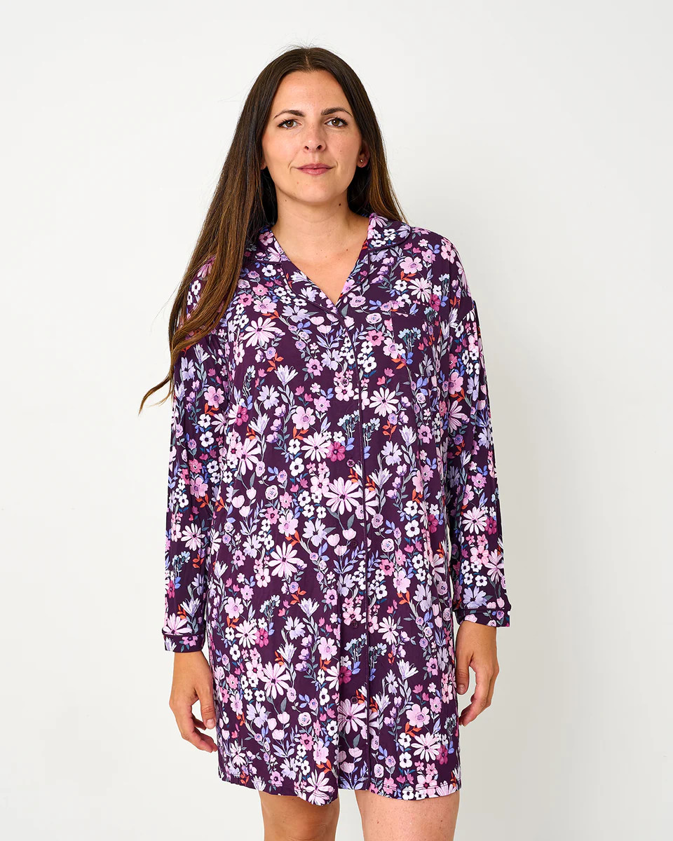 Violet Meadow Women's Long Sleeve Sleep Shirt | Little Sleepies