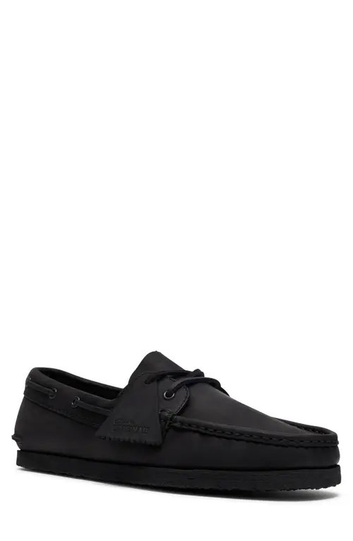Clarks(r) Godney Boat Shoe in Black Leather at Nordstrom, Size 9.5 | Nordstrom
