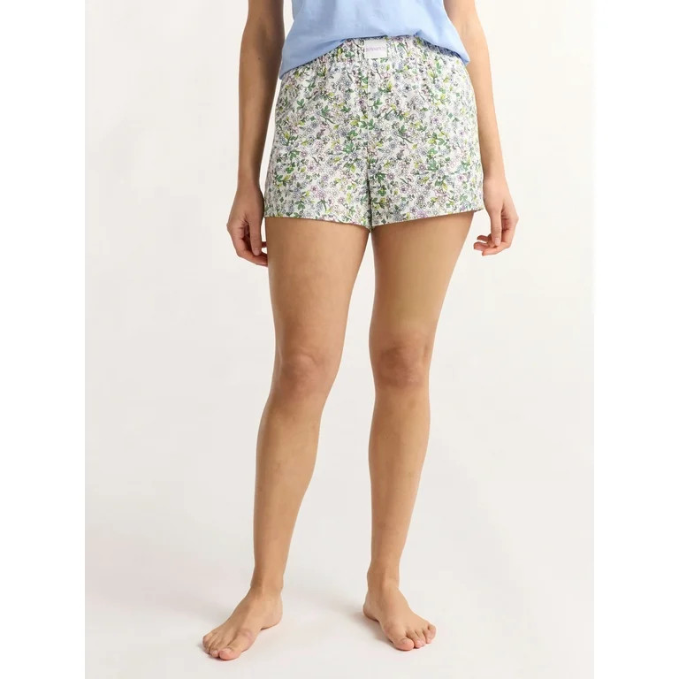 Joyspun Women's Woven Pajama Boxer Shorts, 3'' Inseam, Sizes XS-3X | Walmart (US)
