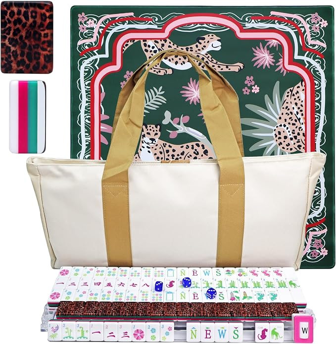 American Mahjong Game Set, Portable Carrying Bag,Acrylic 160 Tiles,Western Mahjong Tiles Set,Comp... | Amazon (US)