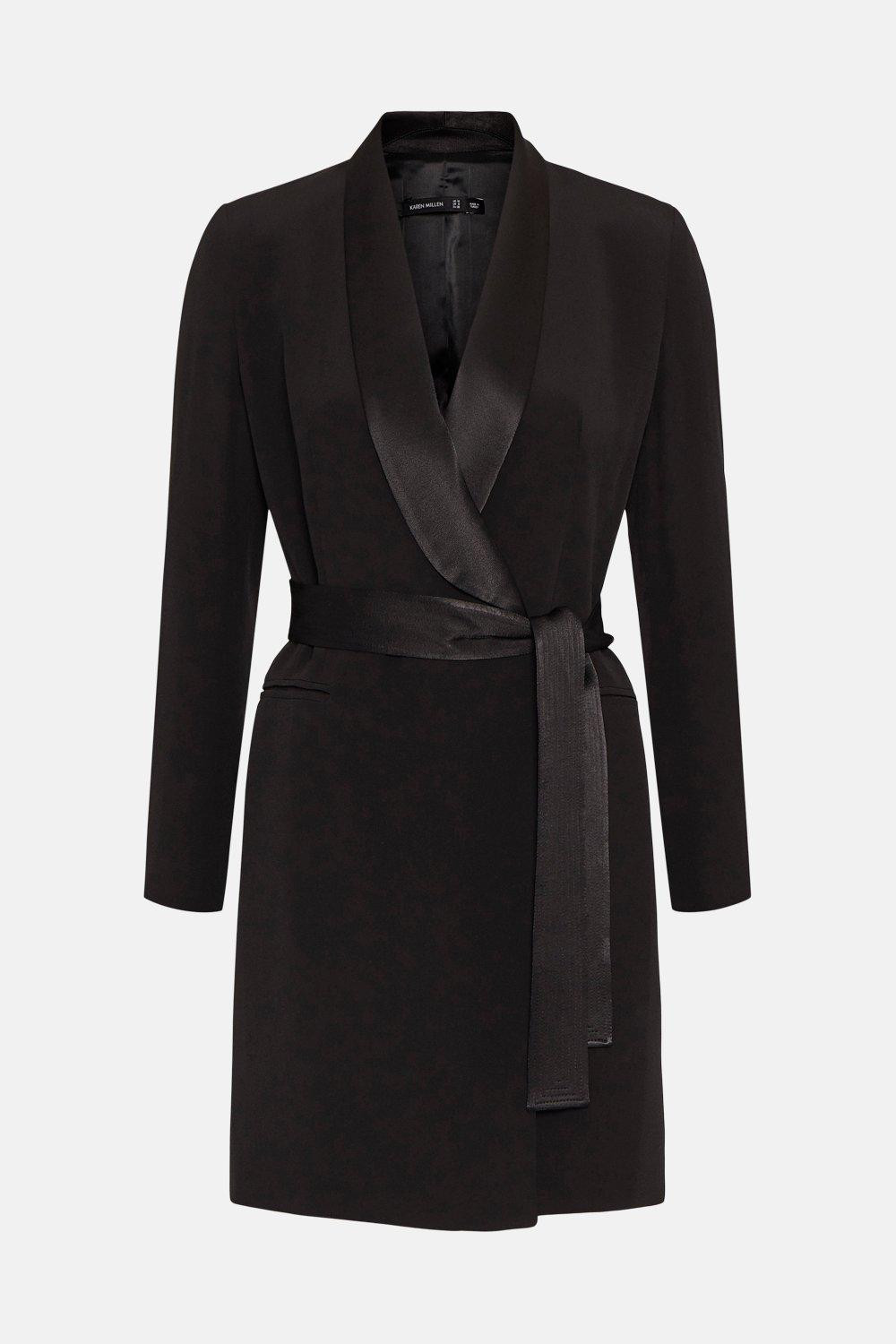Tuxedo Wrap Mini Dress | Karen Millen US