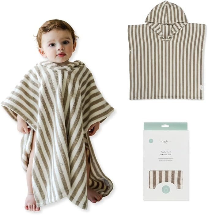 snuggle me Organic Toddler Poncho Towel with Hood - Birch | 100% Organic Cotton, (1-3Years, 21"X2... | Amazon (US)