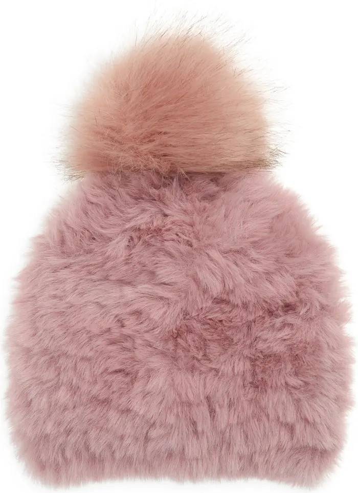 Jocelyn Faux Fur Beanie with Pom | Nordstrom | Nordstrom