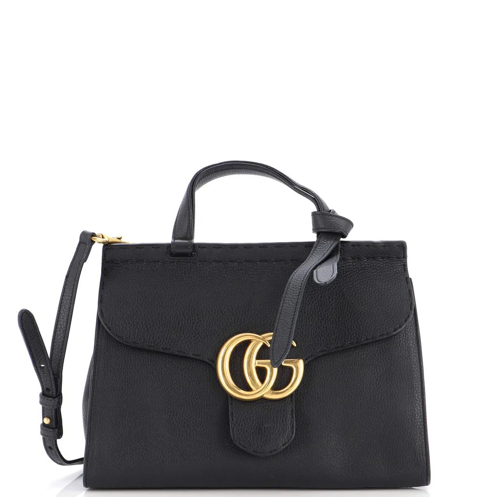 GG Marmont Top Handle Bag Leather Small | Rebag