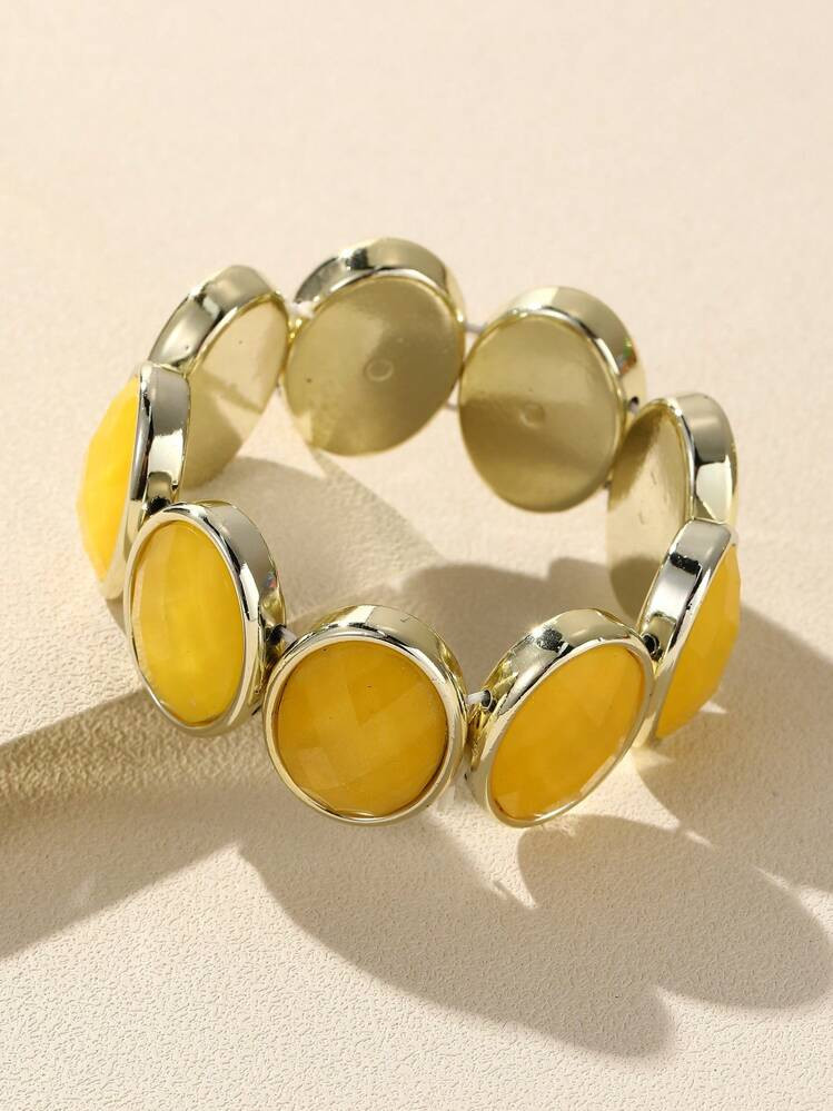 Oval Decor Beaded Bracelet | SHEIN