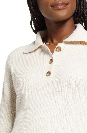 BP. Rib Long Sleeve Polo Sweater | Nordstrom | Nordstrom