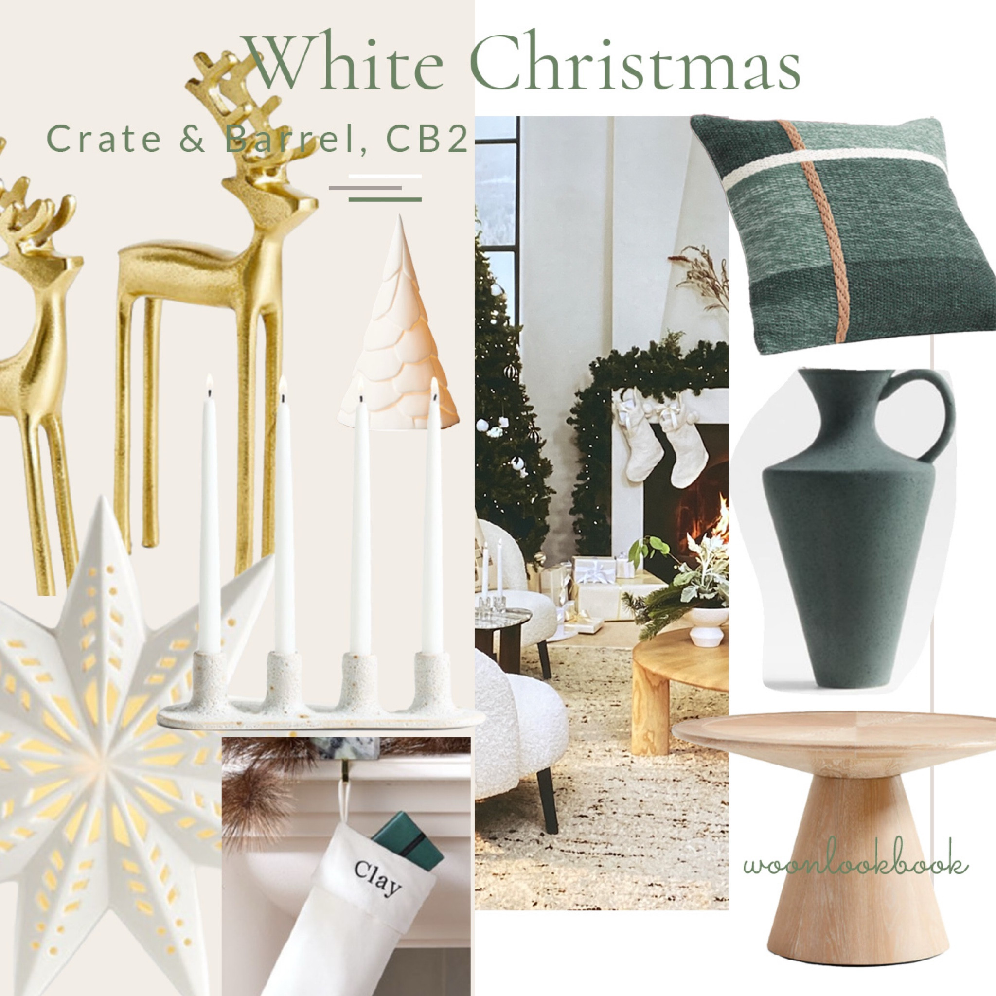 White Christmas, Holiday Elegance by Crate & Barrel and CB2

White supported by green, with a Athena Calderone vase, wooden table, Kelim cushion, a ceramic star or tree a golden reindeer to elevate the style and of course lots of candle light.

#LTKwinter #LTKhome #LTKstyletip