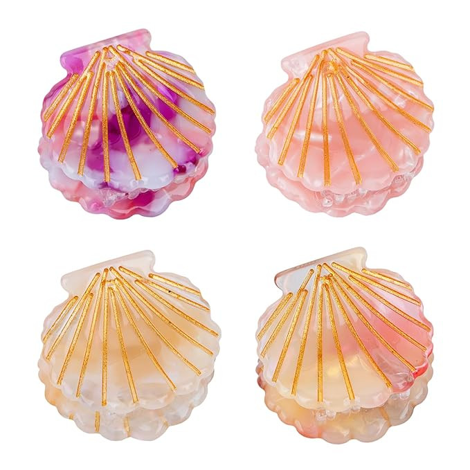 YARIEW Seashell Hair Accessories - Mini Claw Clips, Mermaid Hair Clips, Beach Party Decorations | Amazon (US)