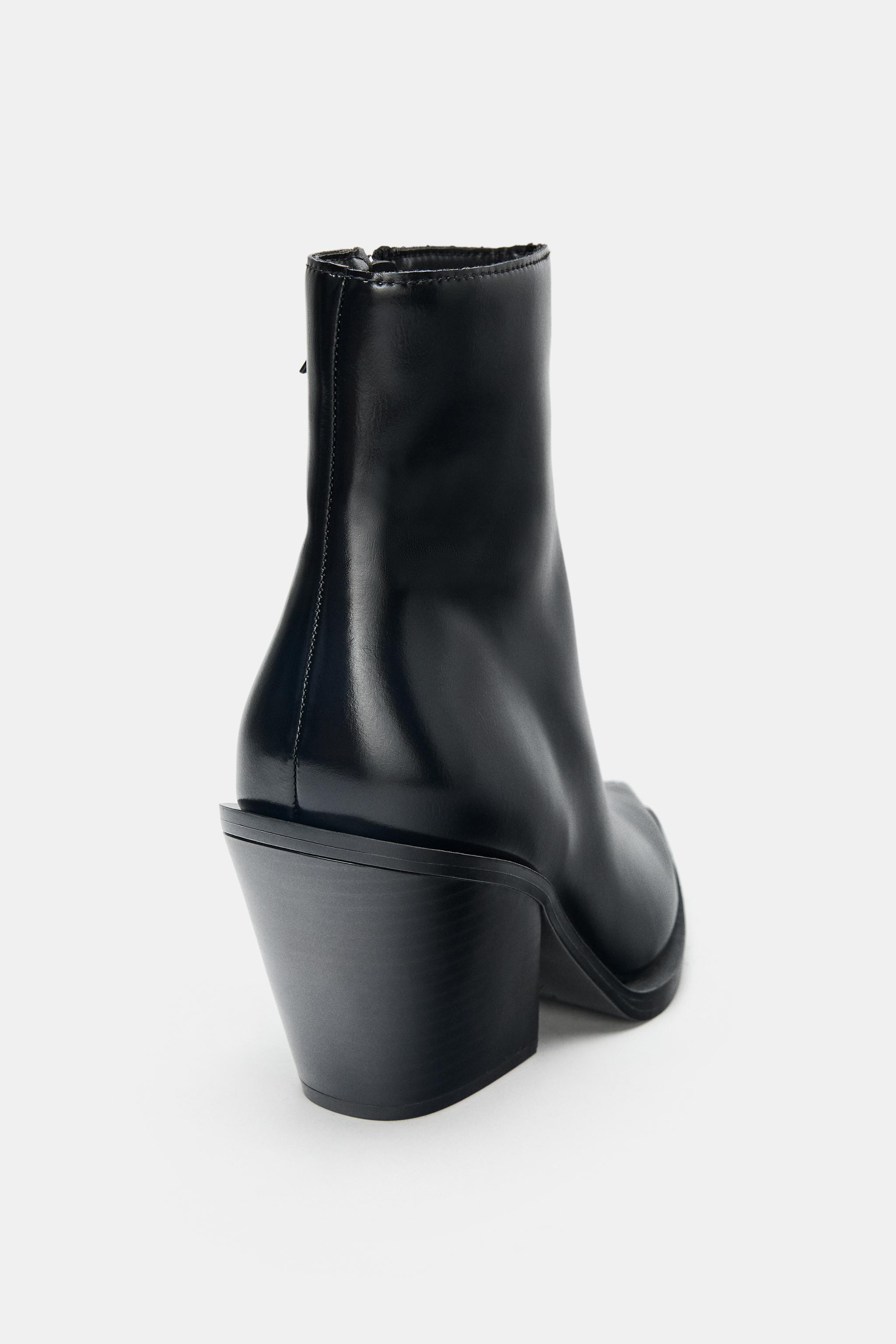 COWBOY HEELED ANKLE BOOTS | Zara US