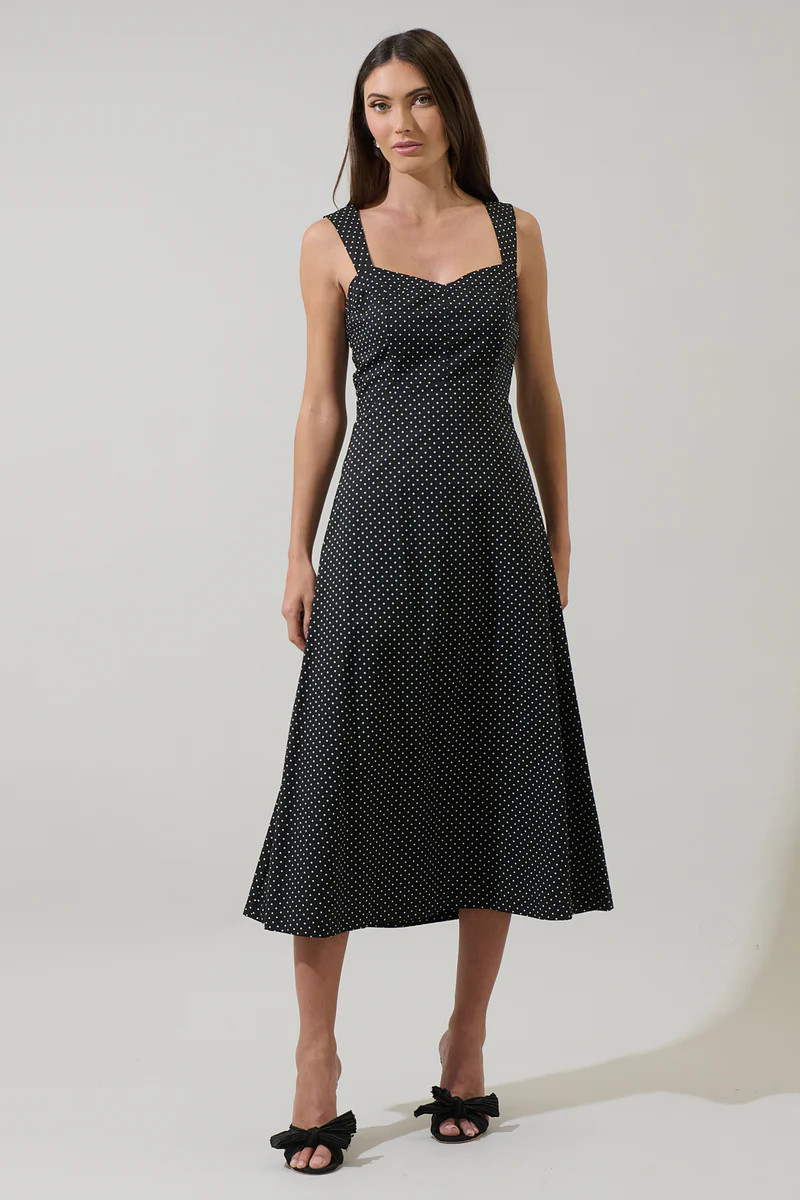 Junia Polka Dot Mizy Midi Dress | Sugarlips