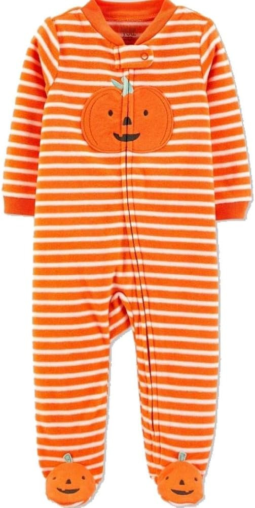 Baby Stripe Pumpkin Halloween 1-pc Pajama - 6 Months Orange | Amazon (US)