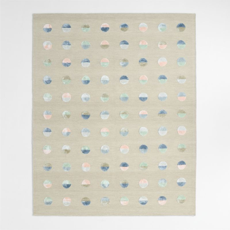 Multi Dot Cool Colorway Wool and Viscose Kids Area Rug 5'x8' | Crate & Kids | Crate & Barrel