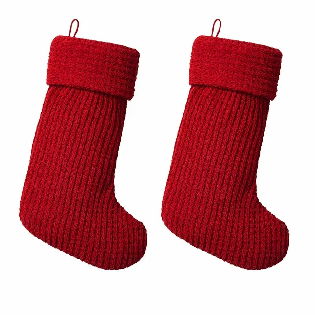 My Texas House Alexa Red Chenille Waffle Christmas Stockings, 20" x 10" (2 Count) | Walmart (US)