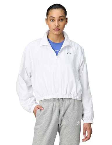 Nike Women's Sportswear Classic UV Track Jacket, White/Black, Small | Amazon (US)
