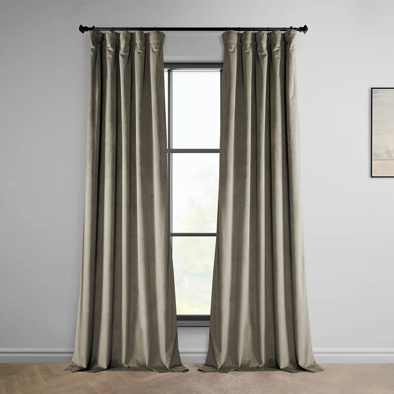 Matra Plush Velvet Curtains for Bedroom - Room Darkening Curtains for Living Room Window Single P... | AllModern