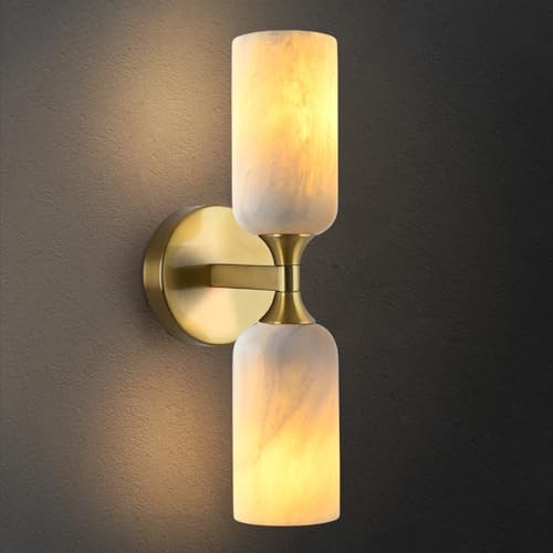 Natural Alabaster Wall Sconce Light Marble Wall Light Bathroom Vanity Sconce Mid Century Stone Wa... | Amazon (US)