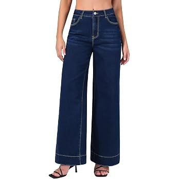 roswear Women's Wide Leg Jeans with Stretch | Amazon (US)