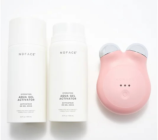 NuFace Mini+ Facial Toning Device with Aqua Gel Duo | QVC
