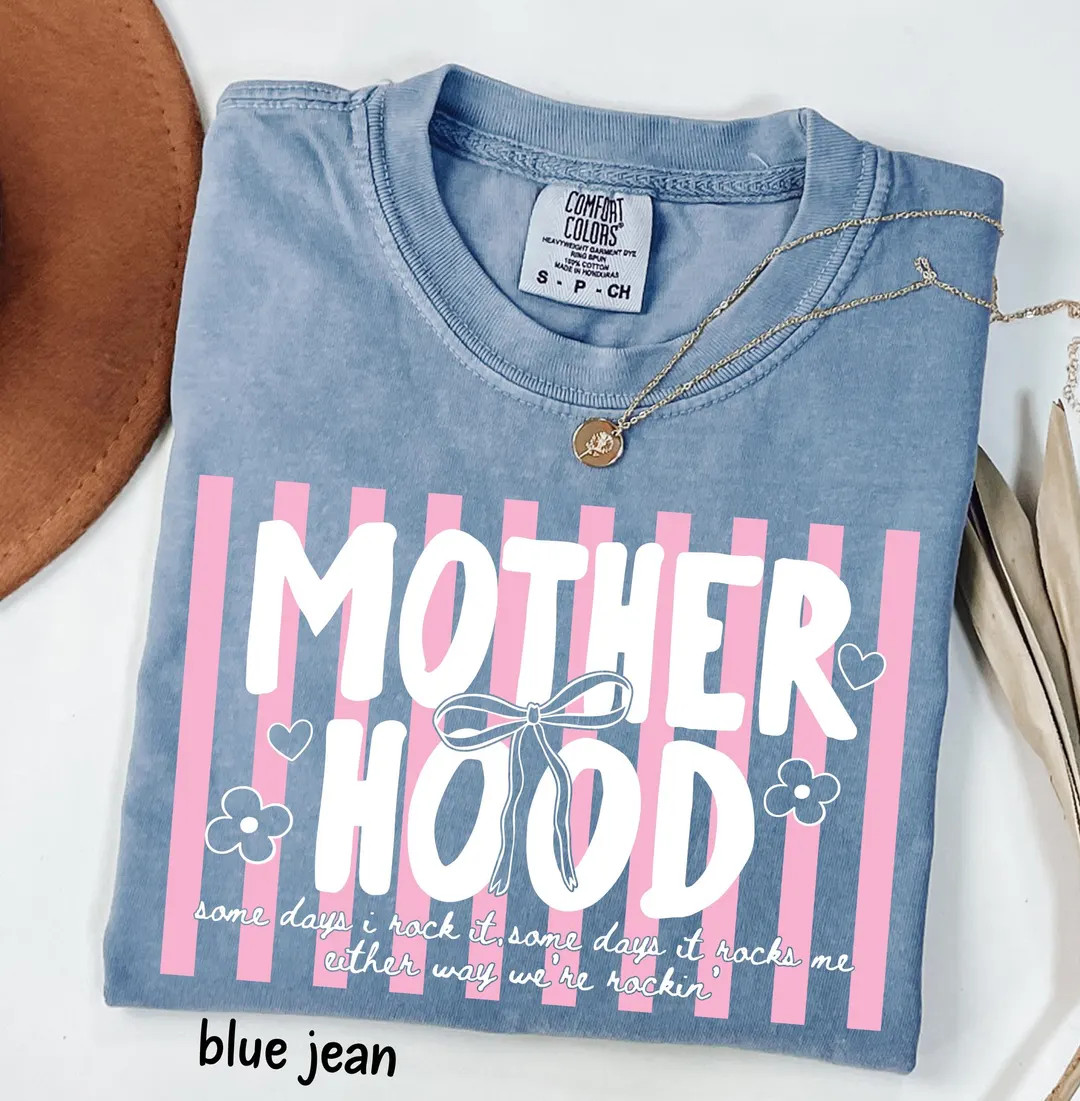 Retro Motherhood Comfort Colors Shirt, Trendy Mama Shirt, Mom Life Tee, Oversized Graphic Mom T-S... | Etsy (US)