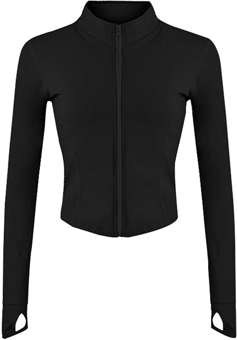 Lviefent Womens Lightweight Full Zip Running Track Jacket Workout Slim Fit Yoga Sportwear with Thumb | Amazon (US)