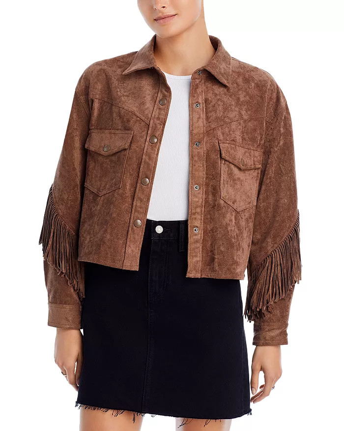 Faux Leather Fringe Trim Jacket | Bloomingdale's (US)
