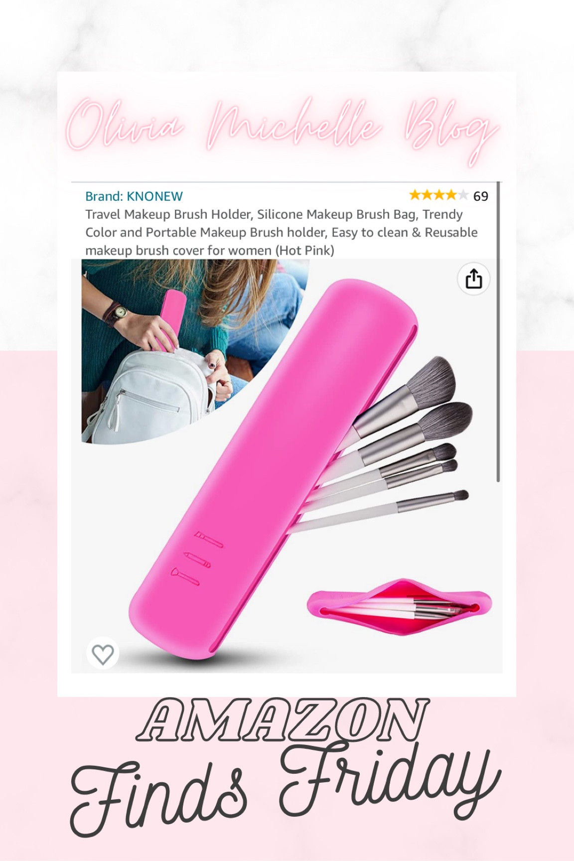 Amazon finds Friday! Grabbed this slim make up brush case to keep my make up bag from getting nasty. Brush holder. 

#LTKbeauty