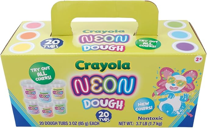 Crayola 20pk Neon Dough 20pk x 3oz – Valentines and Easter Gifts, Party Favors, Fidget Toys, Sp... | Amazon (US)