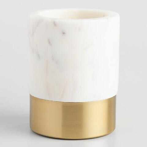 Maxwell Marble And Gold Metal Pencil Cup | World Market