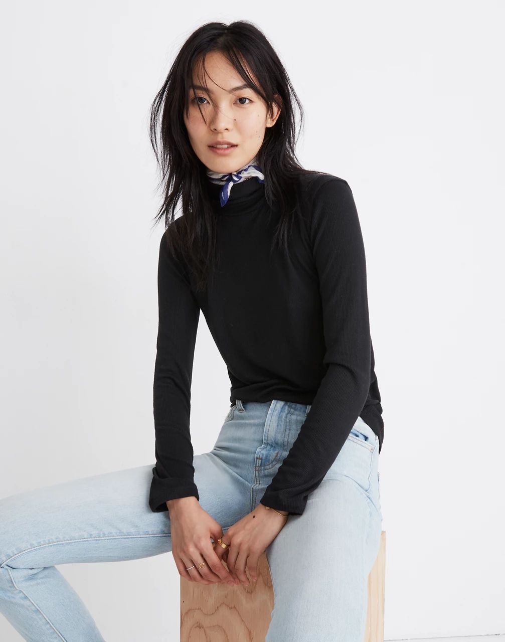 Fine Ribbed Turtleneck Top | Madewell