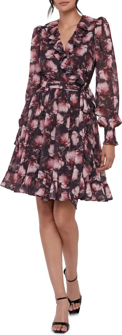 Rachel Parcell Floral Long Sleeve Chiffon Wrap Dress | Nordstrom | Nordstrom