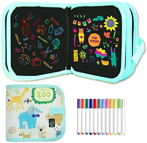 Ccinnoe Erasable Doodle Book for Kids-Toddlers Activity Toys Reusable Drawing Pads with 12 Watercolo | Amazon (US)