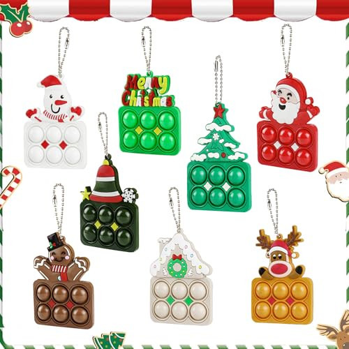 Fidget Keychain Toys, 8 Pcs Gifts for Kids - Boys & Girls Christmas Party Favors, Mini Push Bubble Sensory Toys - Stocking Stuffers & Classroom Prizes | Amazon (US)