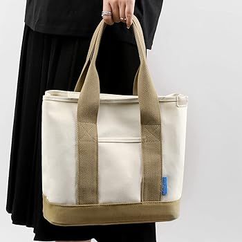 SUNNY SHOP Crossbody Bags for Women Canvas Tote Bag Zipper Organizer Pockets Lunch Bag Women Smal... | Amazon (US)