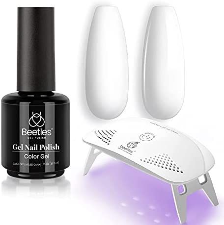 Beetles Gel Nail Polish White Color Gel with Mini Nail Lamp | Amazon (US)