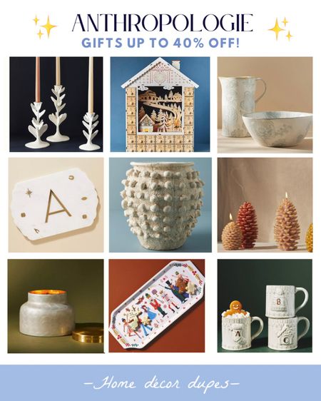 FYI Anthropologie has a ✨new✨ sale going on where now we can get up to 40% OFF gifts!! Linked some of our favorites like these taper candle sticks, the minka pots 🙌🏻 and Riley dishware pitcher and bowl!! 

And it’s the first day of December! It really snuck up on me 🤣 it’s not too late to grab a cute advent calendar, plus this one’s on sale 💃🏼🎄 more linked! 🤍

#LTKGiftGuide #LTKsalealert #LTKHoliday