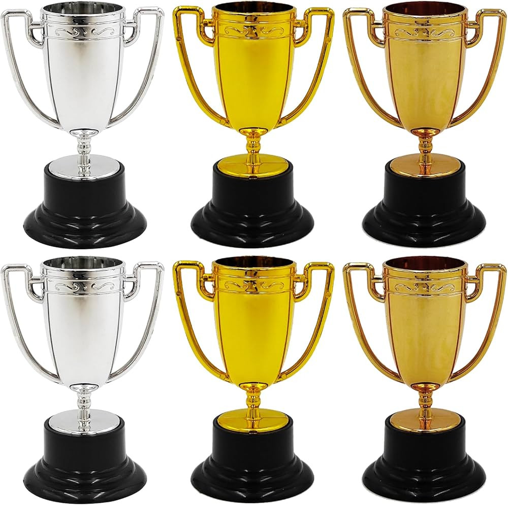 6 Pack Mini Trophies for Award for Kids - Plastic Gold Silver Bronze Award Trophies Set for Kids ... | Amazon (US)