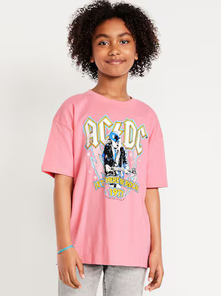 AC/DC™ Oversized Graphic T-Shirt for Girls | Old Navy (US)