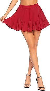 Avidlove Women's Pleated Skater Skirt Basic Casual High Waisted Ruffles Flared Mini Lingerie Skir... | Amazon (US)