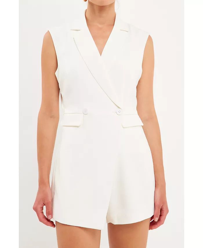 Women's Sleeveless Blazer Romper | Macys (US)