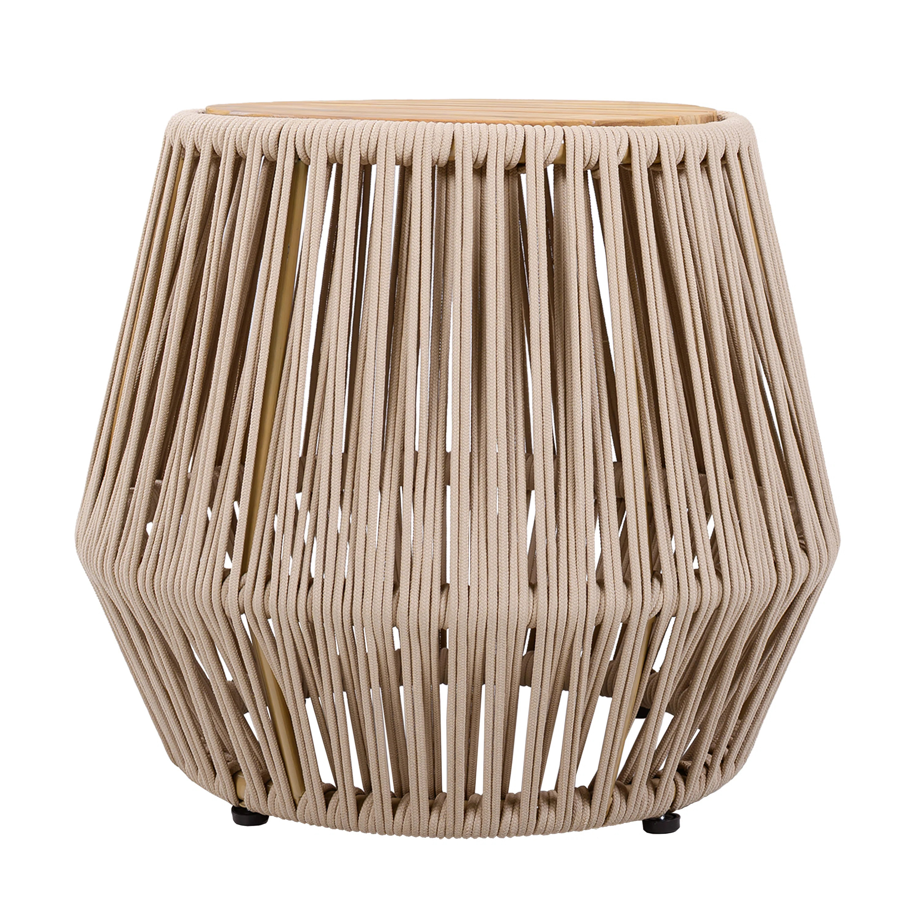 Latitude Run® Lacey Patio Acacia Wood Side Table with Rope Base | Wayfair | Wayfair North America